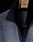 Ugentle Open Collar Cotton Knitted Polo Indigo