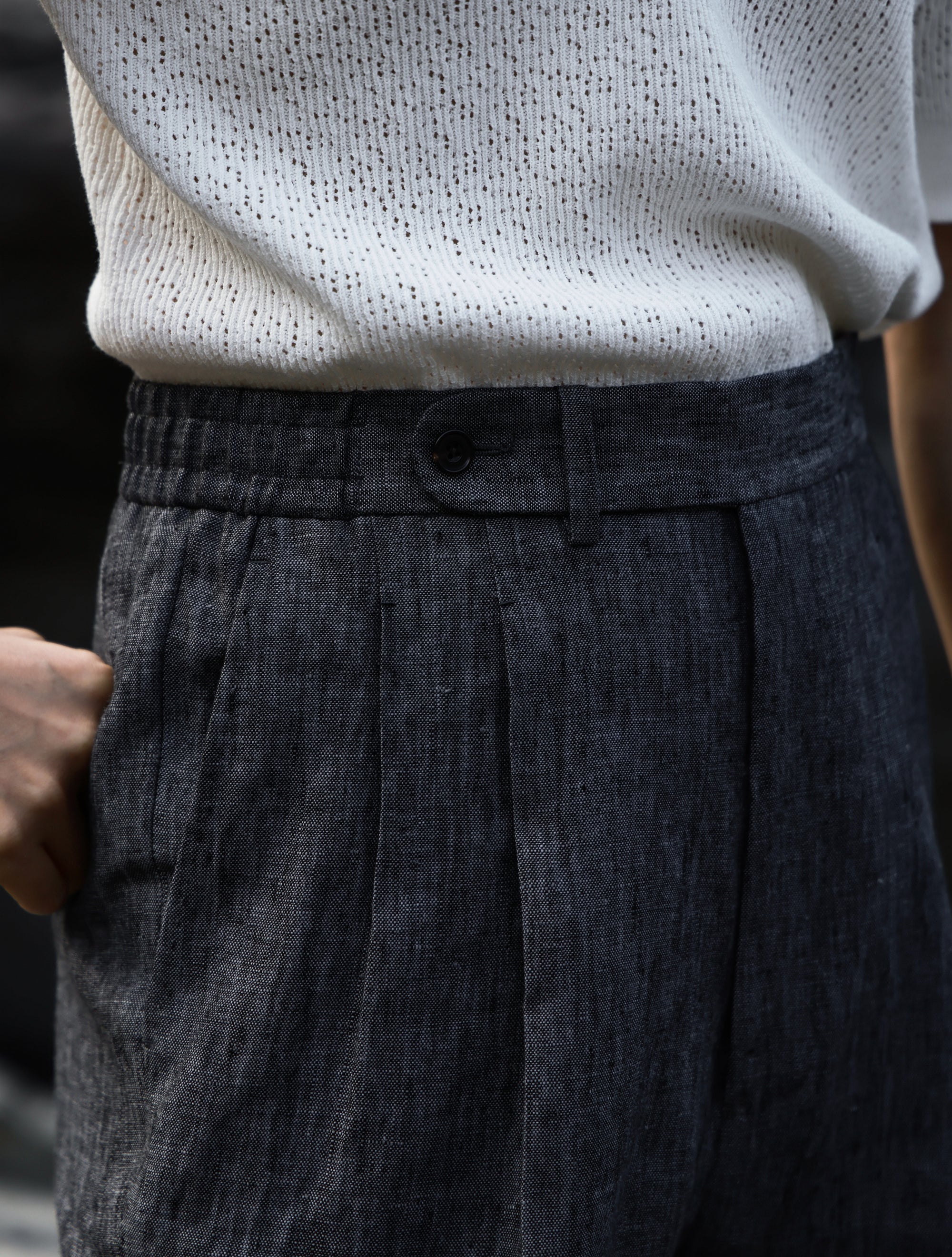 Ugentle Linen Shorts — Denim