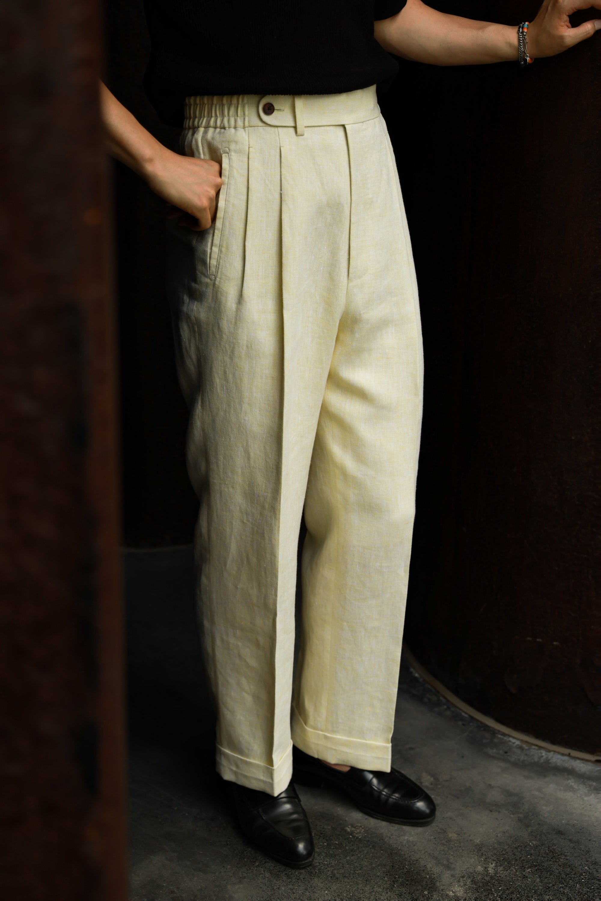 Ugentle Linen Trousers — Ivory